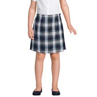 Girls 2-16 Lands' End Plaid A Line Tab Skort