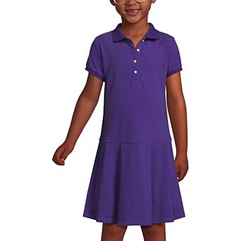 Girls 2-16 Lands' End School Uniform Short Sleeve Pleated Polo Dress