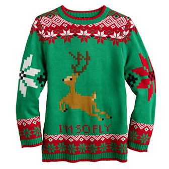 Boys 8-20 Long Sleeve Ugly Holiday Crewneck Pullover Sweater