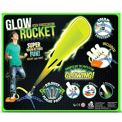 Lanard Toys Glow Air Powered Rocket with 3 Foam Rockets
