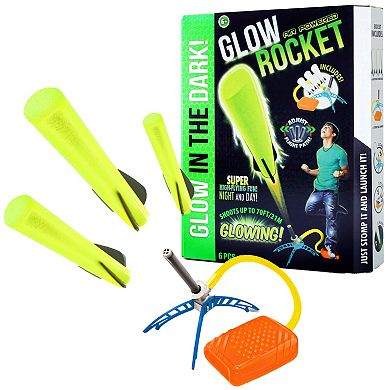 Lanard Toys Glow Air Powered Rocket with 3 Foam Rockets