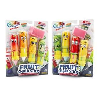 Lanard Toys Twin Pack Fruit Chalk Stick Holder 8 pc Set