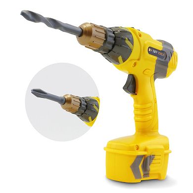 Lanard Toys Tuff Tools Pretend Play Power Drill with Realistic Functions