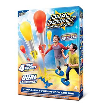 Lanard Toys Slam Shot Dual Challenge Air Powered Rocket 4 Foam Rockets