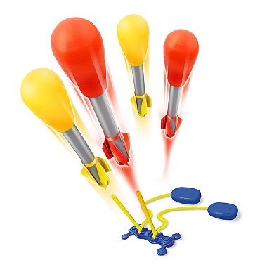 Lanard Toys Slam Shot Dual Challenge Air Powered Rocket 4 Foam Rockets