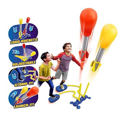 Lanard Toys Slam Shot Dual Challenge Air Powered Rocket 4 Foam Rockets