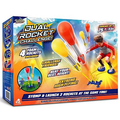 Lanard Toys Slam Shot Dual Challenge Air Powered Rocket 4 Foam Rockets