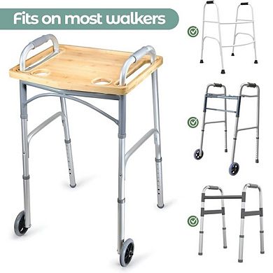 Walker Tray Table With Cup Holder Mobility Table Tray For Folding Walkers Foldable - 21x16"