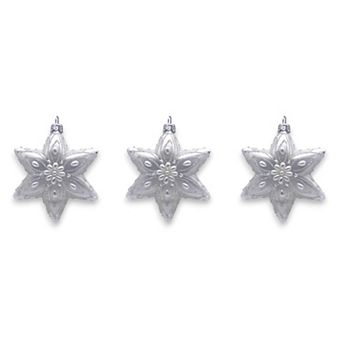 Discover Europe 3 pc Made in Poland Star Glass Christmas Ornament Set