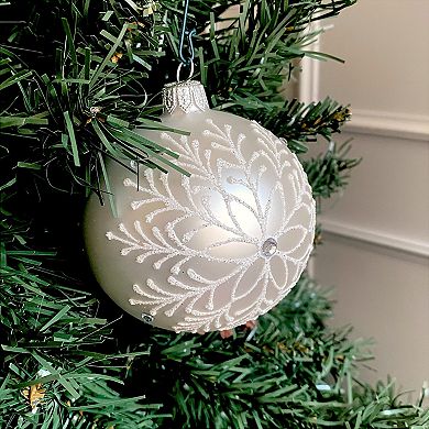 Discover Europe Made in Poland Festive Glass Christmas Ornament Set of 4