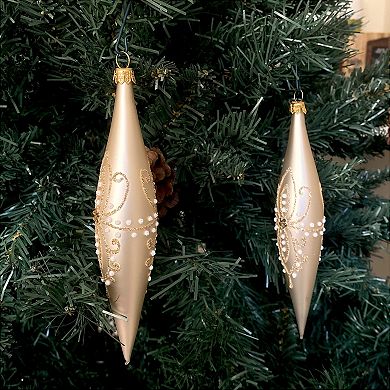 Discover Europe Made in Poland Glass Magical Icicles Christmas Ornament Set of 4