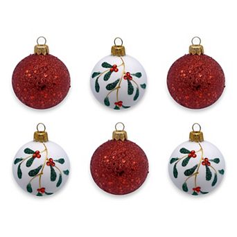 Discover Europe Made in Poland Festive Joy Glass Christmas Ornament Set of 6