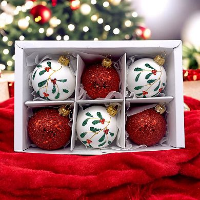 Discover Europe Made in Poland Festive Joy Glass Christmas Ornament Set of 6