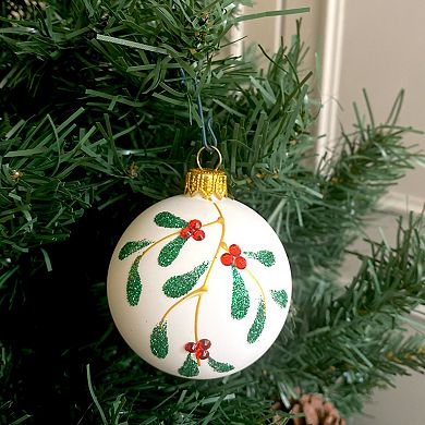 Discover Europe Made in Poland Festive Joy Glass Christmas Ornament Set of 6