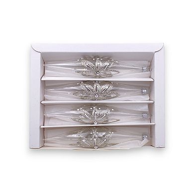 Discover Europe Made in Poland Clear Glass Icicles Christmas Ornament Set of 4