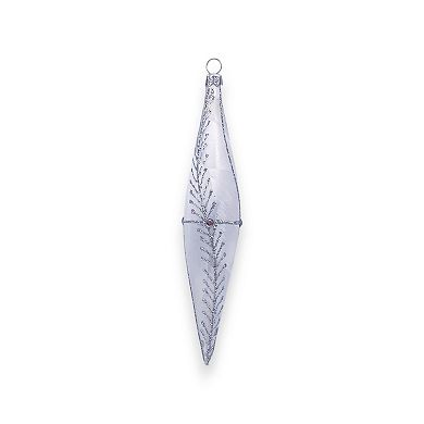 Discover Europe Made in Poland White Glass Icicles Christmas Ornament Set of 4