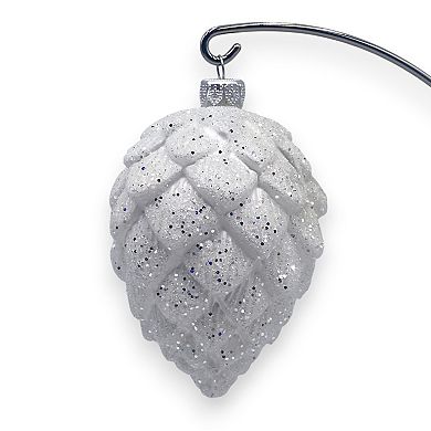 Discover Europe Made in Poland White Glass Pinecone Christmas Ornament Set of 3