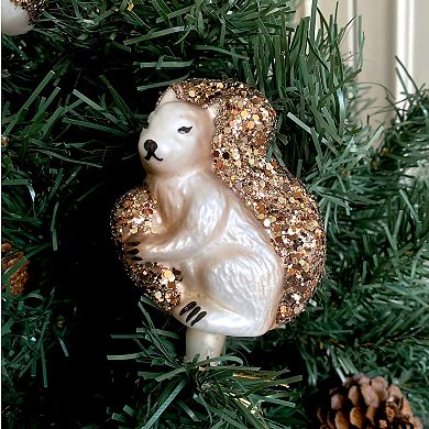 Discover Europe Made in Poland Squirrel Glass Christmas Ornament