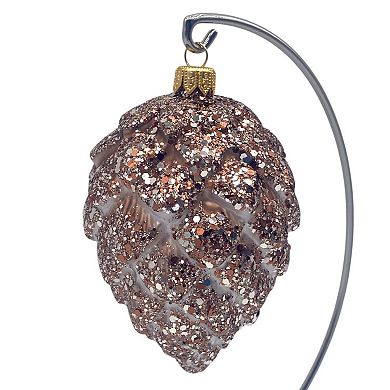 Discover Europe Made in Poland Glass Pinecones Christmas Ornament Set of 3