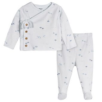 Baby Just Born® 2 pc Side Button Top & Footed Pants Set