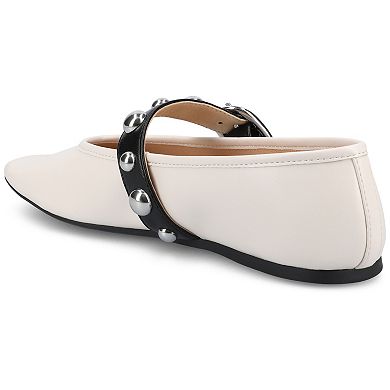 Journee Naveah Women's Studded Pointed Toe Casual Ballet Flats