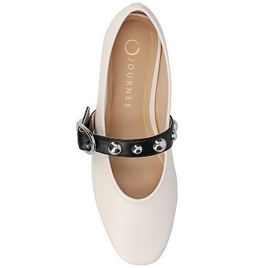 Journee Naveah Women's Studded Pointed Toe Casual Ballet Flats