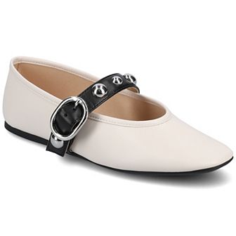 Journee Naveah Women's Studded Pointed Toe Casual Ballet Flats