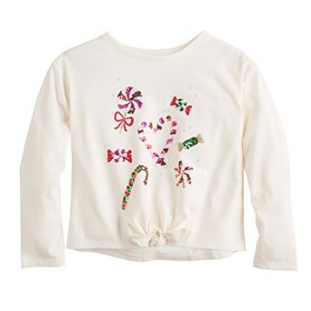 Girls 4-12 Jumping Beans® Long Sleeve Tie Front Tee