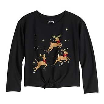 Girls 4-12 Jumping Beans® Long Sleeve Tie Front Tee