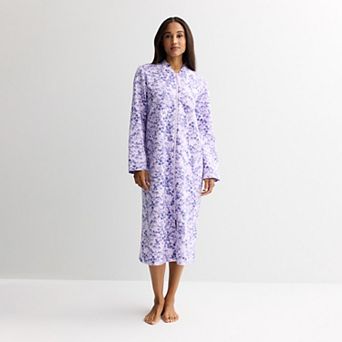 Women's Croft & Barrow® Long Quilted Zip Robe