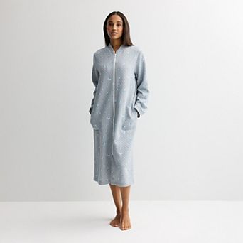 Women's Croft & Barrow® Long Quilted Zip Robe