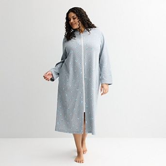 Petite Croft & Barrow® Long Quilted Zip Robe