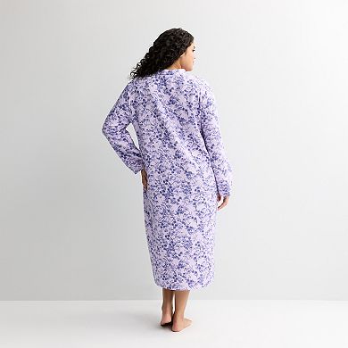 Plus Size Croft & Barrow Long Quilted Zip Robe
