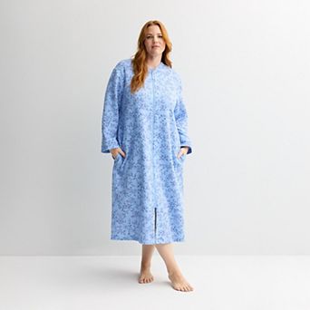 Plus Size Croft & Barrow® Long Quilted Zip Robe