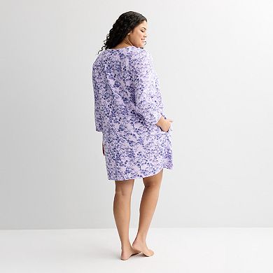 Plus Size Croft & Barrow® Quilted Zip Robe