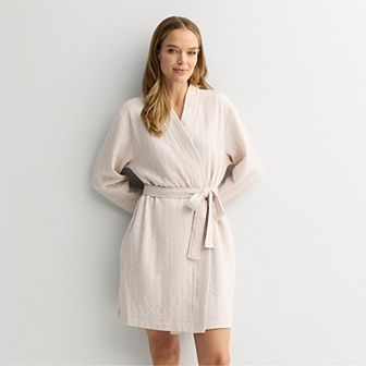 Women's Croft & Barrow�® Quilted Knit Wrap Robe