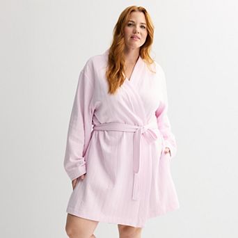 Plus Size Croft & Barrow® Quilted Knit Wrap Robe
