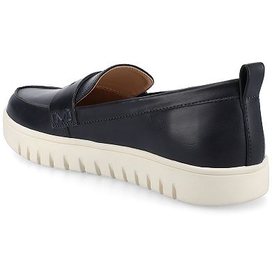 Journee Tayla Medium and Wide Width Women's Round Toe Flexible Comfort Penny Loafers