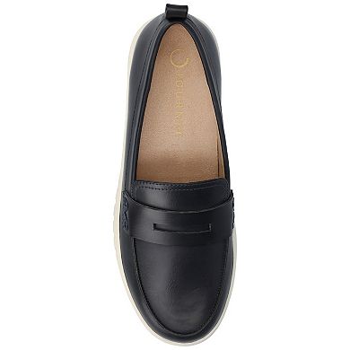 Journee Tayla Medium and Wide Width Women's Round Toe Flexible Comfort Penny Loafers