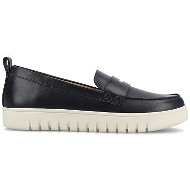 Journee Tayla Medium and Wide Width Women's Round Toe Flexible Comfort Penny Loafers