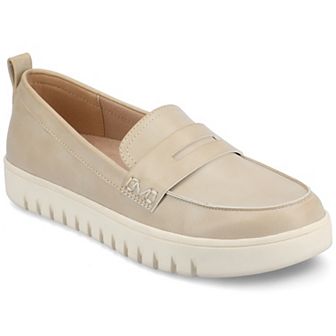 Journee Tayla Medium and Wide Width Women's Round Toe Flexible Comfort Penny Loafers