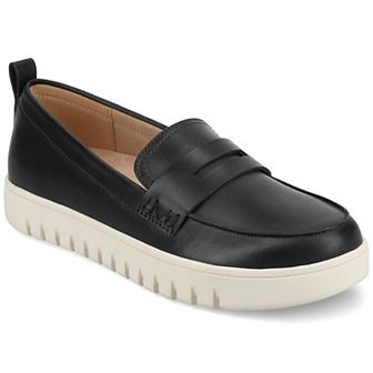Journee Tayla Medium and Wide Width Women's Round Toe Flexible Comfort Penny Loafers