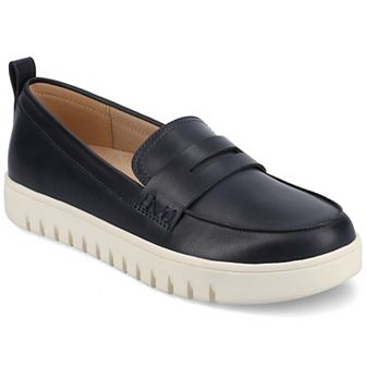 Journee Tayla Medium and Wide Width Women's Round Toe Flexible Comfort Penny Loafers