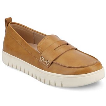 Journee Tayla Medium and Wide Width Women's Round Toe Flexible Comfort Penny Loafers