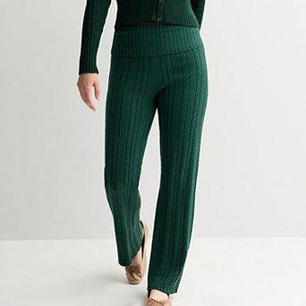 Juniors' Harper & Ivy Fold Over Cable Sweater Pants