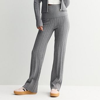 Juniors' Harper & Ivy Fold Over Cable Sweater Pants