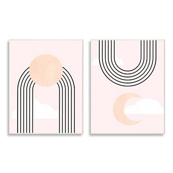 Stupell Home Decor 2 pc Rainbow Crescent Moon Wall Art Set
