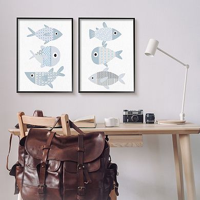 Stupell Home Decor 2-Piece Patterned Fish Wall Art Set
