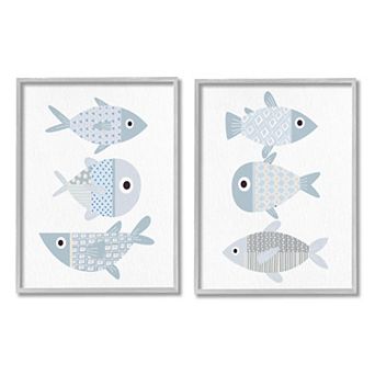 Stupell Home Decor 2 pc Fish Pattern Wall Art Set