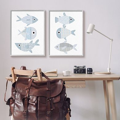 Stupell Home Decor 2-Piece Fish Pattern Wall Art Set